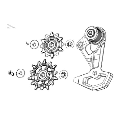 SRAM Rear Derailleur Cage Assembly Kit XxXDownhil T-Type (SRAM spare parts catalogue drawing)