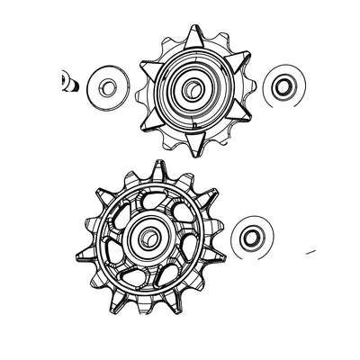 SRAM Rear Derailleur Pulley Kit XX Downhill T-Type (SRAM spare parts catalogue drawing)