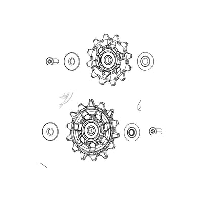 Sram Rear Derailleur Pulley Kit GX Eagle Axs (Includes 12T Upper And 14T Lower Pulley, 13mm And 14mm Pulley Bolts): (SRAM spare parts catalogue drawing)