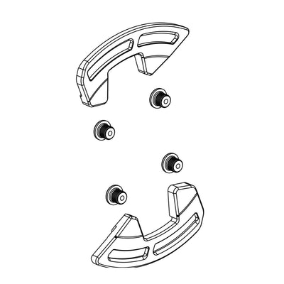 SRAM Single Impact/Bash Guard Kit For XX D1 (Including 1 Impact/Bash Guard, 2 Guard Bolts) (SRAM spare parts catalogue drawing)
