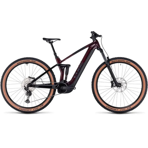2024 Cube Stereo Hybrid 140 HPC Race 750 eMountain Bike in Liquid Red