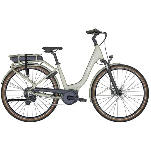 2024 Scott Sub Active eRIDE 20 Rack Electric Hybrid Bike in Beige