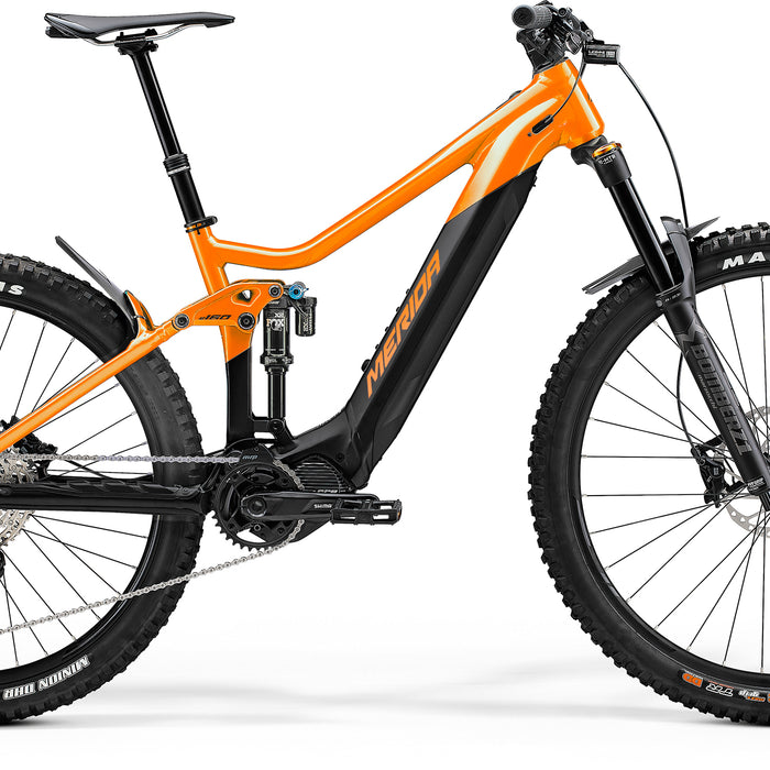 2023 Merida eOne-Sixty 700 SE Electric Full Suspension Mountain Bike in Orange