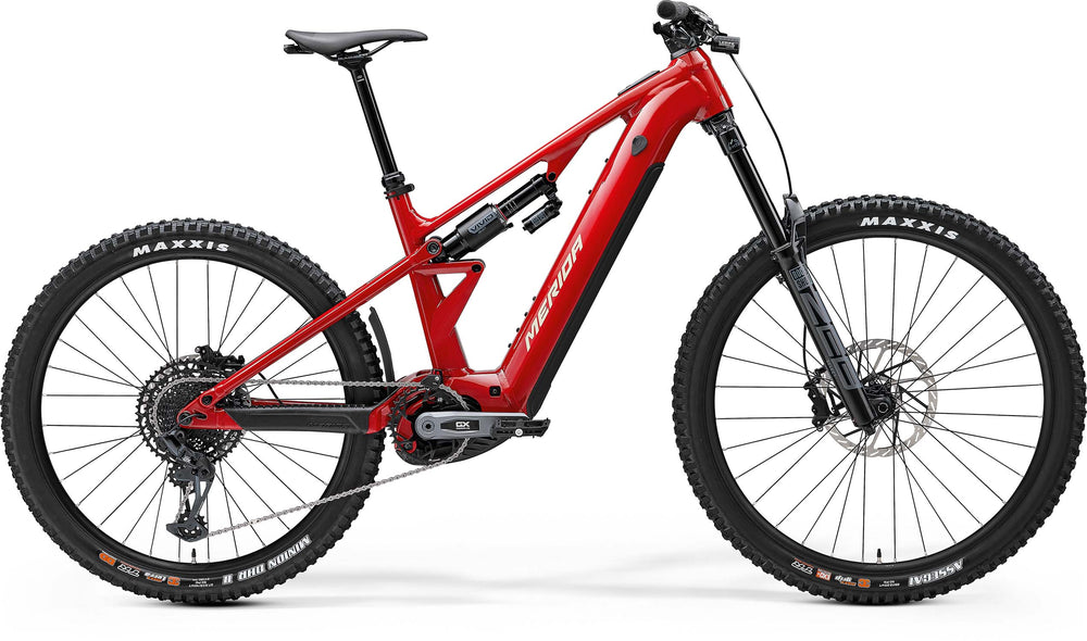 2025 Merida eOne Eighty 700 Electric Full Suspension Mountain Bike in Red