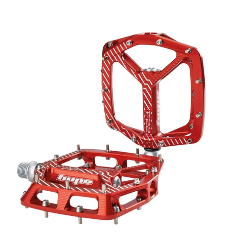 Hope F22 Flat Mountain Bike Pedals in Red