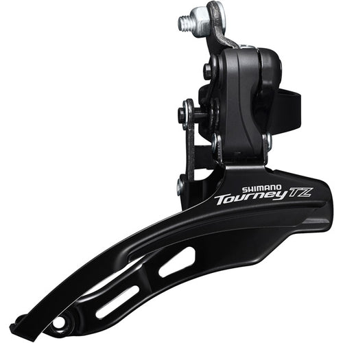 Shimano FD-TZ500 6-speed MTB front derailleur, down swing, down pull, 28.6mm, 66-69, 42T