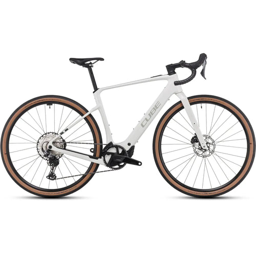 2025 Cube Nuroad Hybrid C:62 Race 400X Carbon Electric Road Bike in White