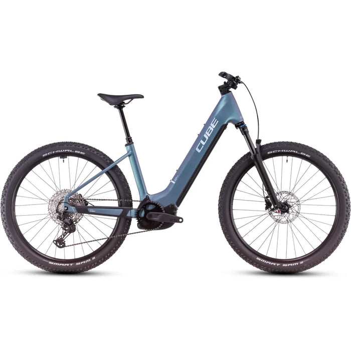 2025 Cube Reaction Hybrid Pro 800 Easy Entry Electric Mountain Bike in Blue