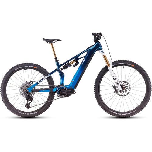2025 Cube Stereo Hybrid One77 Hpc At Carbon 800 Electric Mountain Bike in Blue