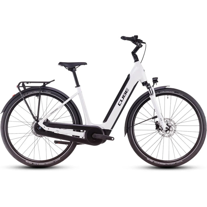 2025 Cube Supreme Hybrid Comfort One 500 Easy Entry Electric Bike in White