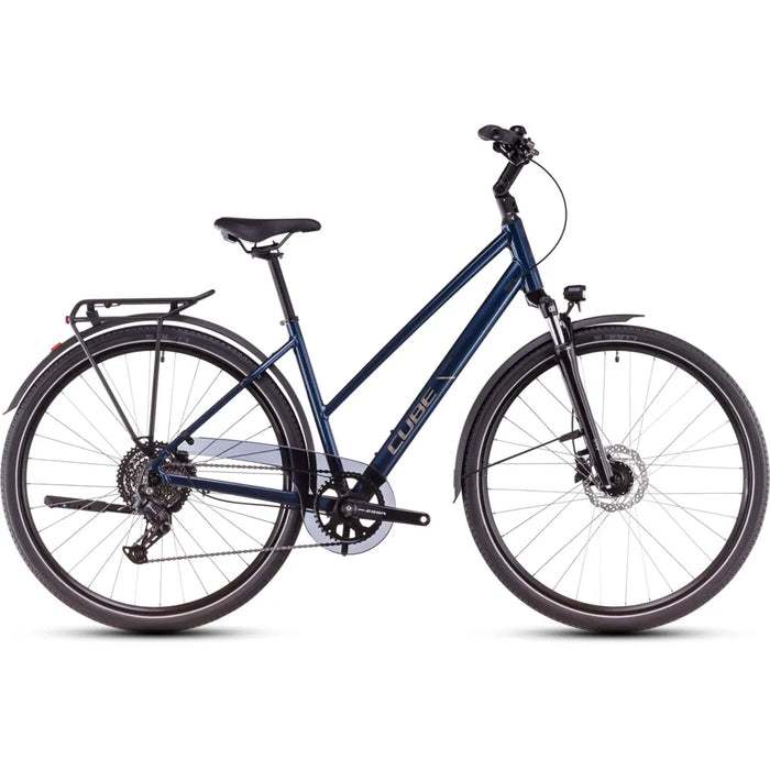 2025 Cube Touring One Trapeze Frame Hybrid Bike in Blue