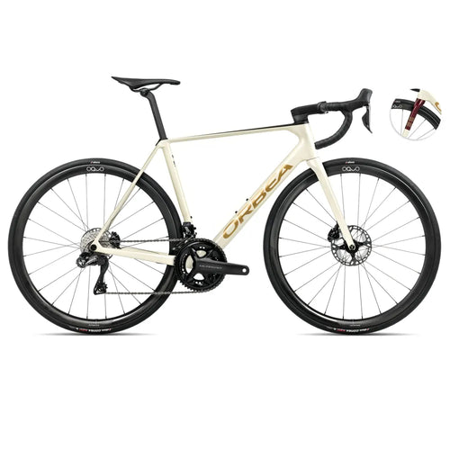 2025 Orbea Orca M20Iteam Carbon Road Bike In White And Burgundy