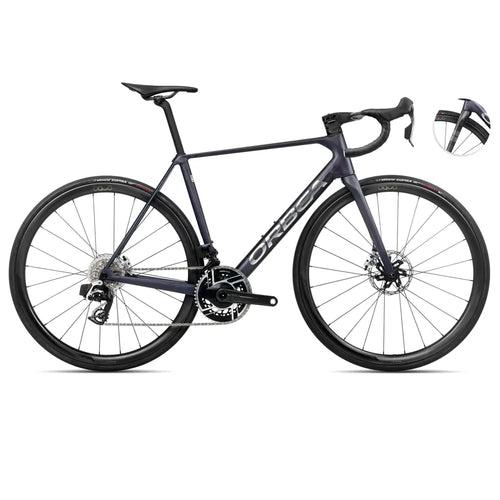 2025 Orbea Orca M11Eltd Pwr Carbon Road Bike In Tanzanite And Carbon Raw