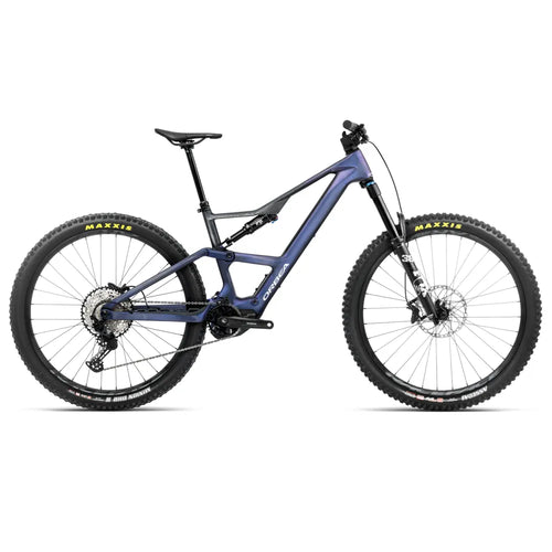 2025 Orbea Rise Lt M20 420W Carbon Electric Mountain Bike In Tanzanite Carbon View And Carbon Raw