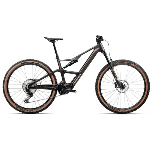 2025 Orbea Rise Sl M20 630W Carbon Electric Mountain Bike In Cosmic Carbon View And Golden Sand