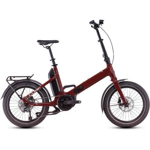 2025 Cube Fold Hybrid 500 Electric Bike in Red