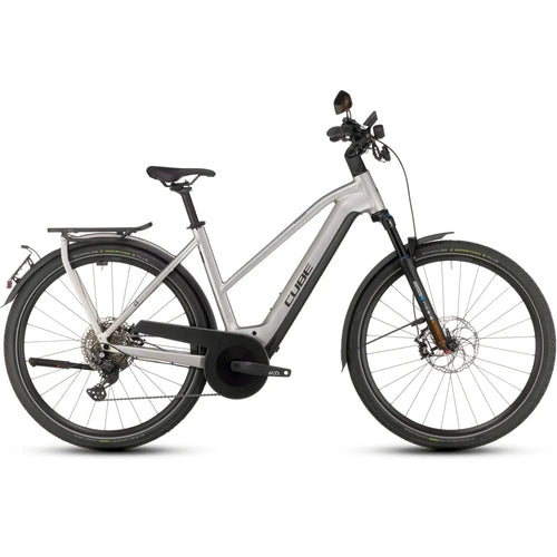 2025 Cube Kathmandu Trapeze Frame Hybrid 45 750 Electric Bike in Grey