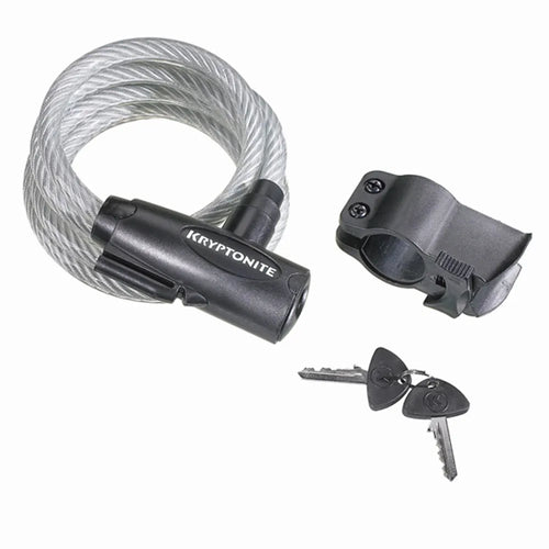 Kryptonite Coiled Key Cable Lock With Bracket 180cm