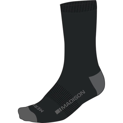 Madison Isoler Deep Winter Merino Cycling Socks in Black