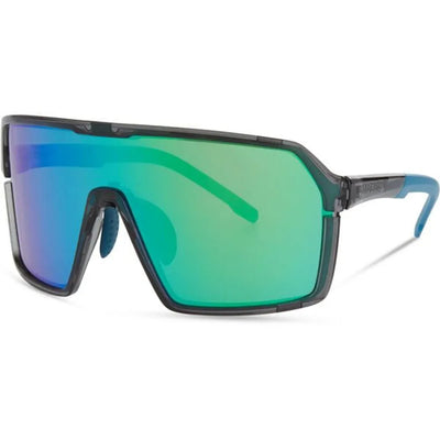 Madison Crypto Glasses in Crystal Gloss Smoke with Green Mirror Lens