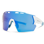 Madison Stealth Gloss White Sunglasses - Blue Mirror Lens