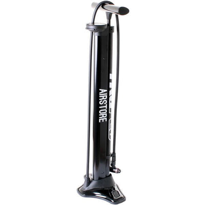 Airstore track pump with auxillary storage cylinder for tubeless tyres
