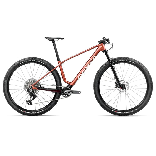 2025 Orbea Alma M-PRO AXS Carbon Hardtail Mountain Bike in Burgundy Red