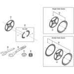 Shimano FC-E6100 44T single chain ring cover and fixing bolt