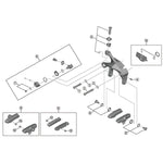 Shimano R55C4 Dura Ace R9210 cartridge brake shoe direct mount, alloy rim, black, pair