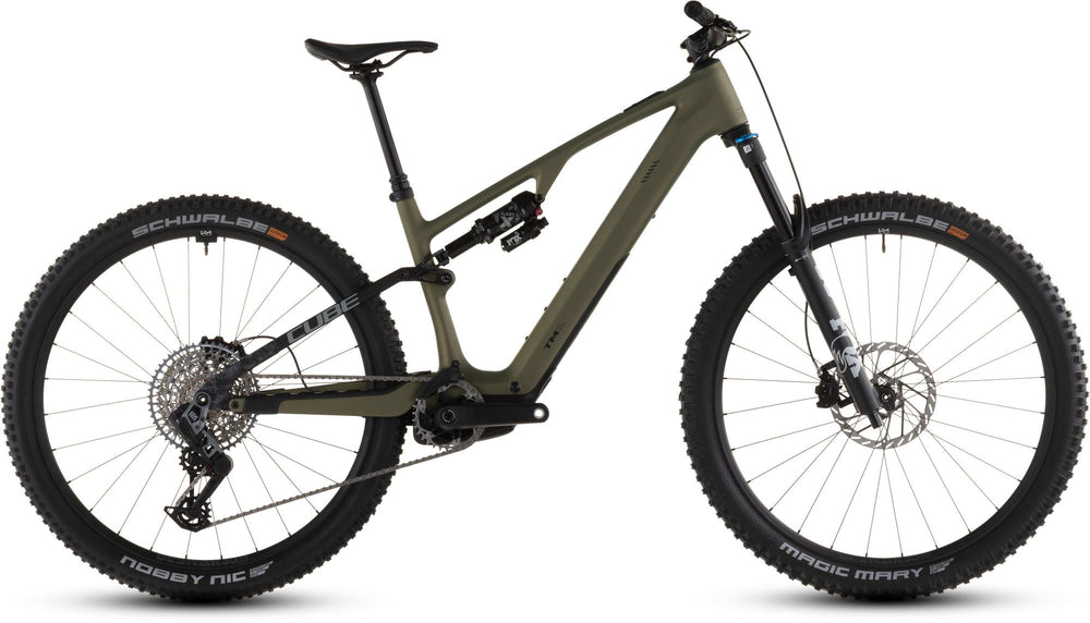 2026 Cube Cube Ams Hybrid One44 C:68X Tm 400X Electric Mountain Bike In Reedgreen And Matrix