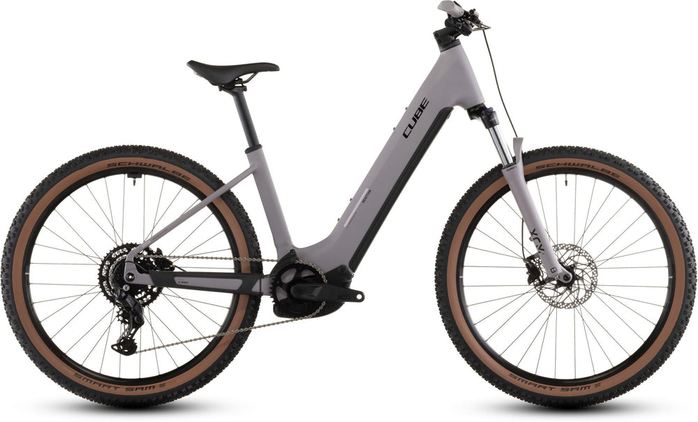 2026 Cube Cube Reaction Hybrid Performance 600 Easy Entry Electric Mountain Bike In Plumgrey And Black
