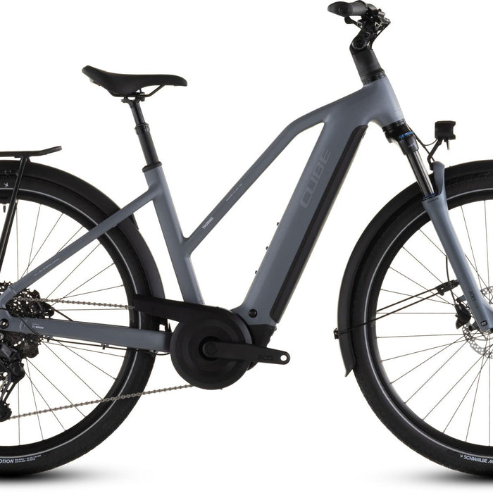 2026 Cube Cube Touring Hybrid Pro 800 Trapeze Electric Hybrid Bikes In Pearlgrey And Grey