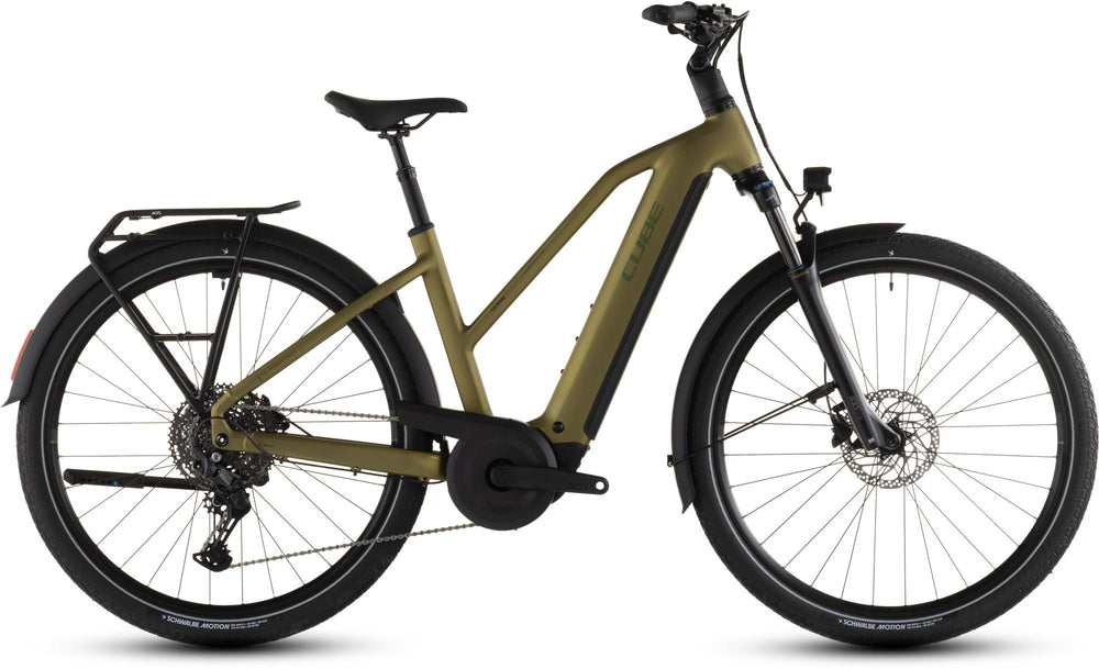 2026 Cube Cube Touring Hybrid Pro 800 Trapeze Electric Hybrid Bikes In Goldenlime And Black