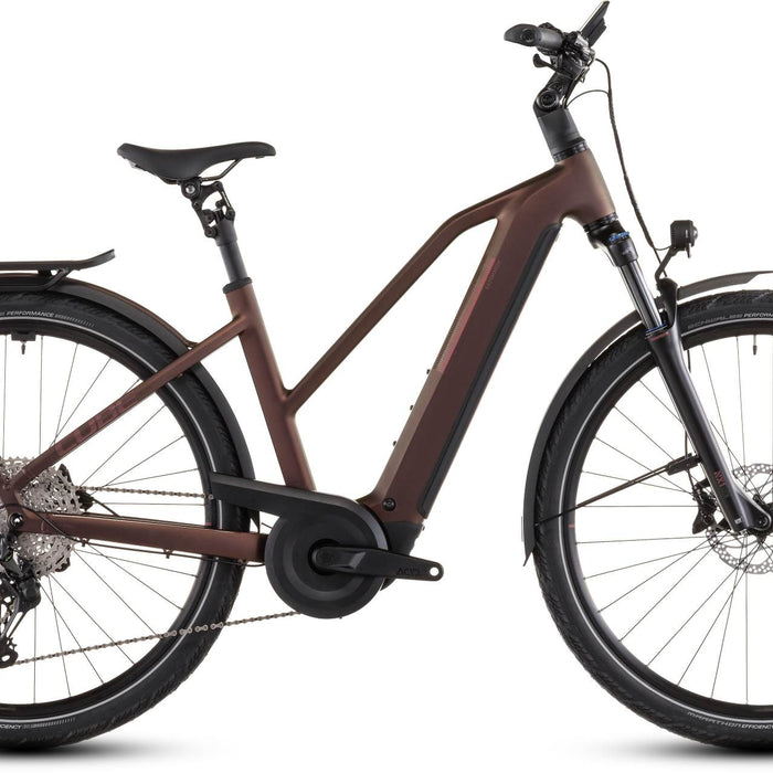 2026 Cube Cube Kathmandu Hybrid Pro 800 Trapeze Electric Hybrid Bikes In Sunglow And Chrome