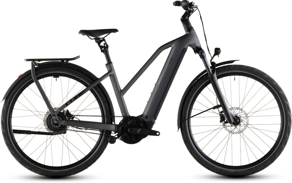 2026 Cube Cube Kathmandu Hybrid Comfort Pro 800 Trapeze Electric Hybrid Bikes In Slabgrey And Black