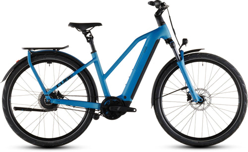 2026 Cube Cube Kathmandu Hybrid Comfort Pro 800 Trapeze Electric Hybrid Bikes In Azure And Black