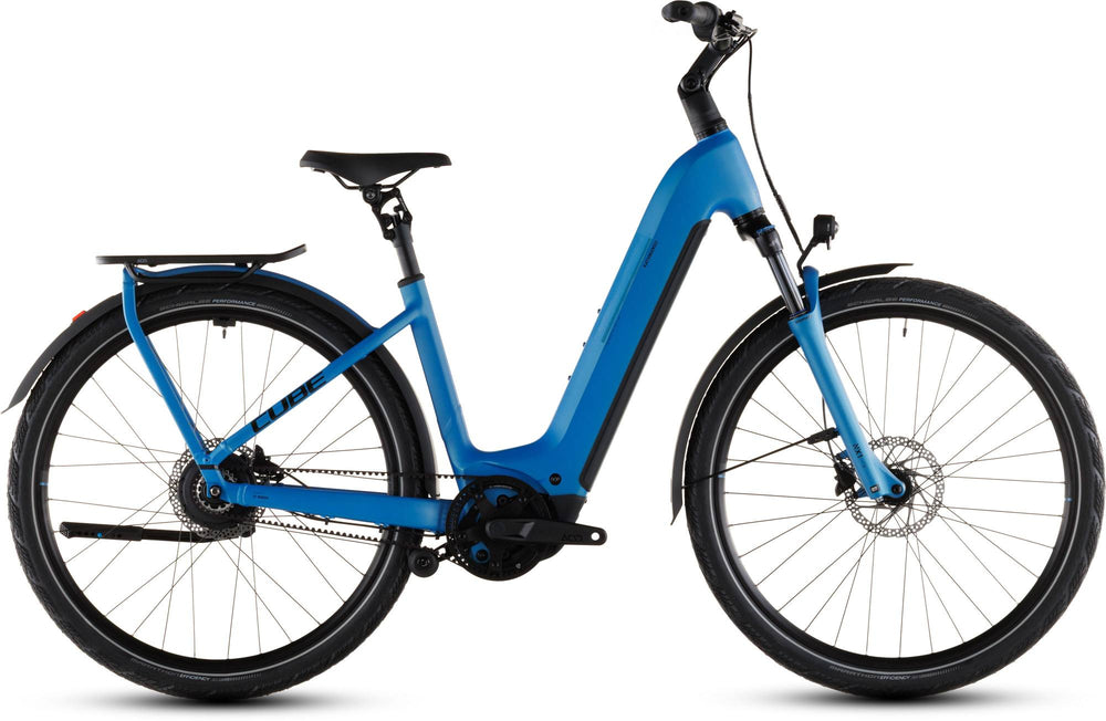 2026 Cube Cube Kathmandu Hybrid Comfort Pro 800 Easy Entry Electric Hybrid Bikes In Azure And Black