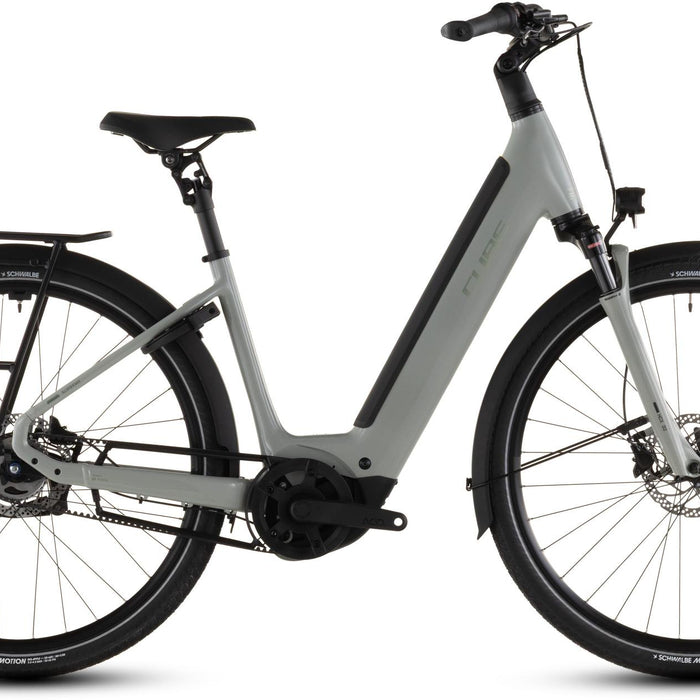 2026 Cube Cube Supreme Hybrid Deluxe One 600 Easy Entry Electric Hybrid Bikes In Ashgreen And Chrome