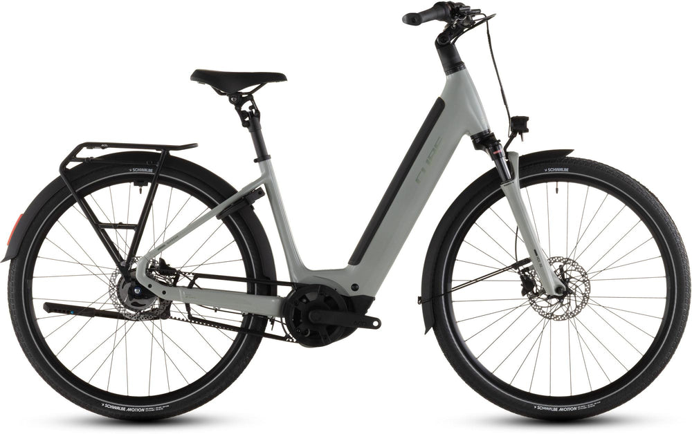 2026 Cube Cube Supreme Hybrid Deluxe One 600 Easy Entry Electric Hybrid Bikes In Ashgreen And Chrome