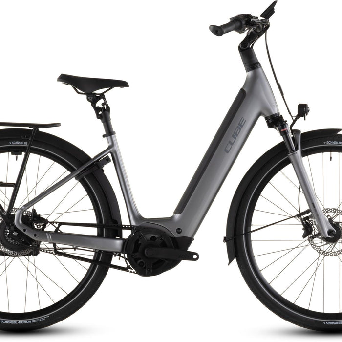2026 Cube Cube Supreme Hybrid Deluxe Pro 600 Easy Entry Electric Hybrid Bikes In Quicksilver And Grey