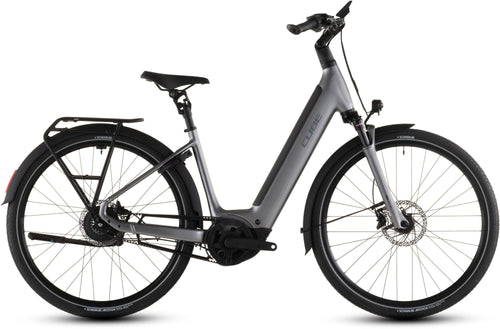 2026 Cube Cube Supreme Hybrid Deluxe Pro 600 Easy Entry Electric Hybrid Bikes In Quicksilver And Grey
