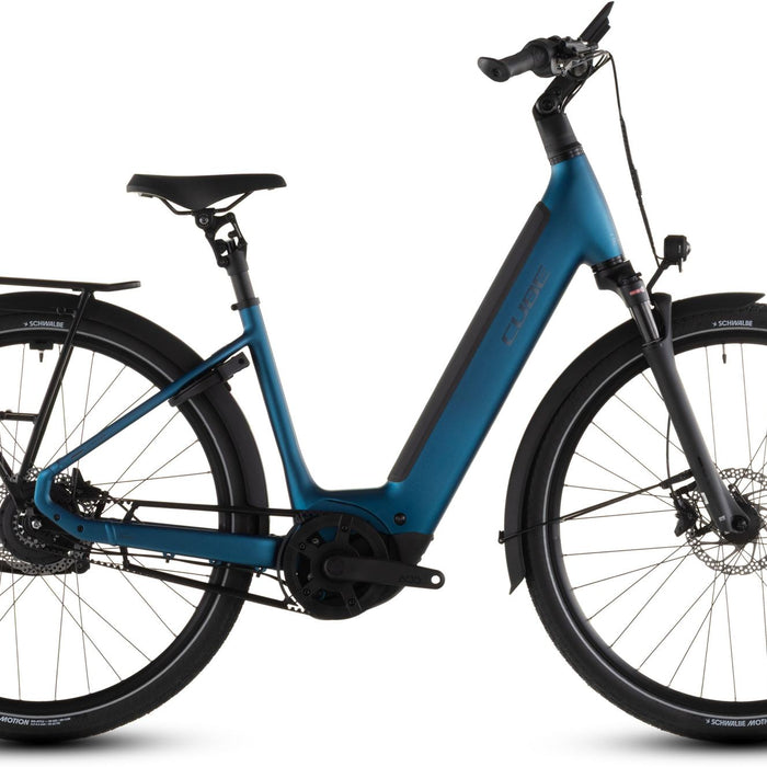 2026 Cube Cube Supreme Hybrid Deluxe Pro 600 Easy Entry Electric Hybrid Bikes In Electricblue And Chrome