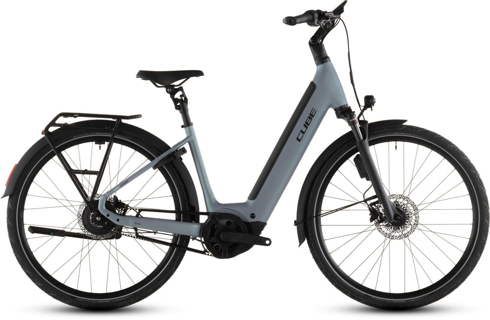 2026 Cube Cube Supreme Hybrid Deluxe Slx 600 Easy Entry Electric Hybrid Bikes In Seagrey And Black
