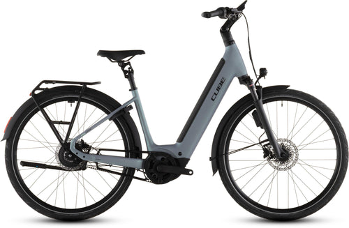 2026 Cube Cube Supreme Hybrid Deluxe Slx 600 Easy Entry Electric Hybrid Bikes In Seagrey And Black
