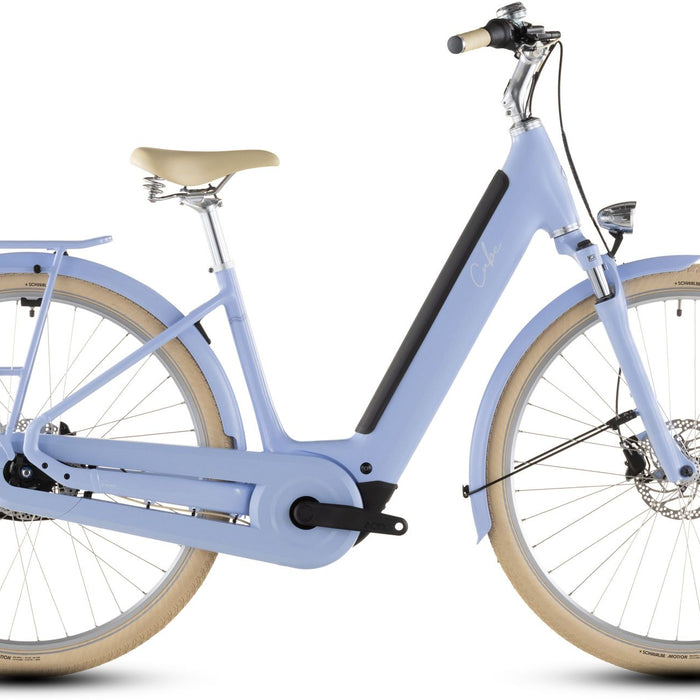 2026 Cube Cube Aruba Hybrid 600 Easy Entry Electric Hybrid Bikes In Blueblossom And Creme