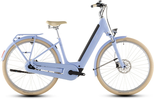 2026 Cube Cube Aruba Hybrid 600 Easy Entry Electric Hybrid Bikes In Blueblossom And Creme