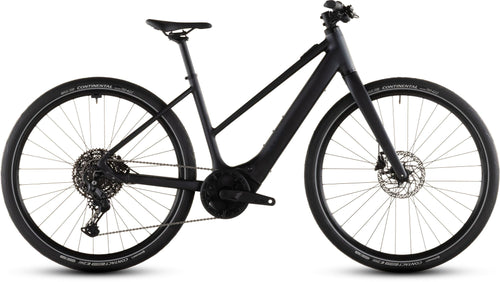 2026 Cube Cube Editor Hybrid Pro 400X Trapeze Electric Hybrid Bikes In Coal And Prism