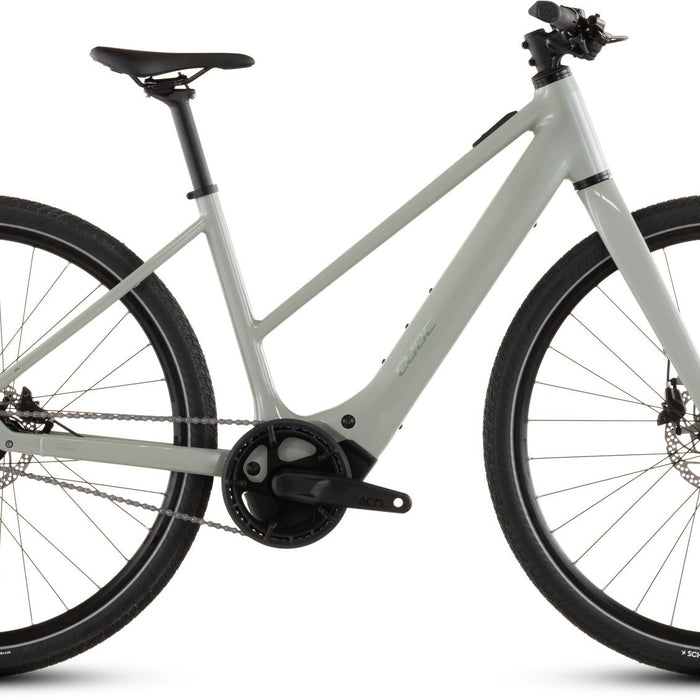 2026 Cube Cube Editor Hybrid Slx 400X Trapeze Electric Hybrid Bikes In Reedbeige And Chrome