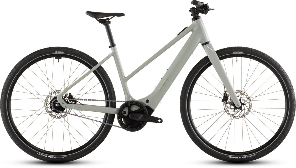 2026 Cube Cube Editor Hybrid Slx 400X Trapeze Electric Hybrid Bikes In Reedbeige And Chrome