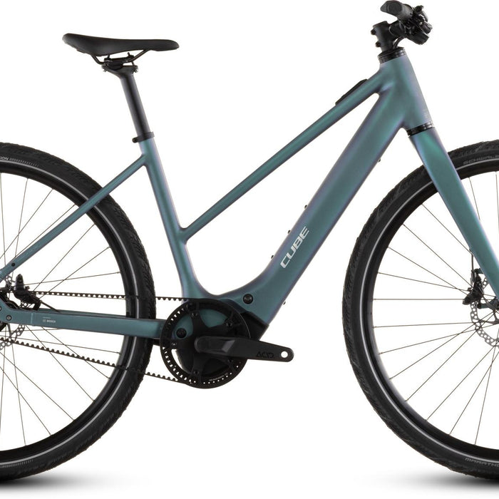 2026 Cube Cube Editor Hybrid Slt 400X Trapeze Electric Hybrid Bikes In Smaragdgrey And Prism